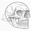 skull with sharp teeth tattoo design idea