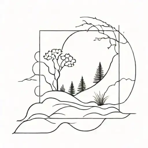nature, escape, new beginning, one line  tattoo design idea