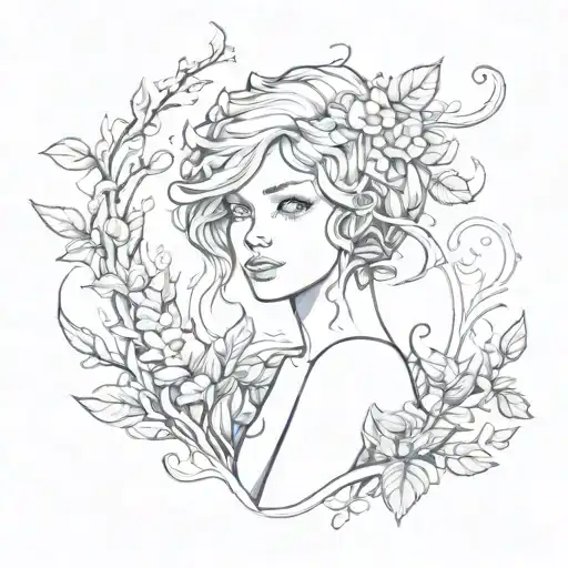 the name eva with a vine  tattoo design idea
