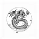 Dragon, usmc, ocean,  tattoo design idea