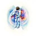 astronaut floating in space tattoo design idea