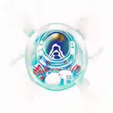 astronaut floating in space tattoo design idea