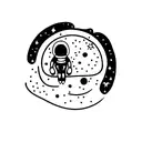 astronaut floating in space tattoo design idea