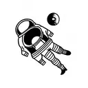 astronaut floating in space tattoo design idea