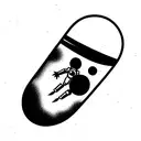 astronaut floating in space tattoo design idea