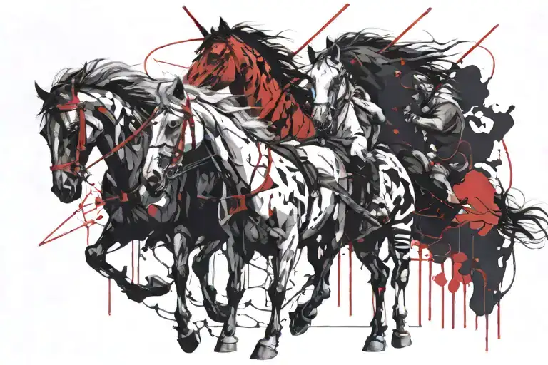 4 horseman of the apocalypse tattoo design idea