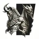 zeus vs anubis tattoo design idea