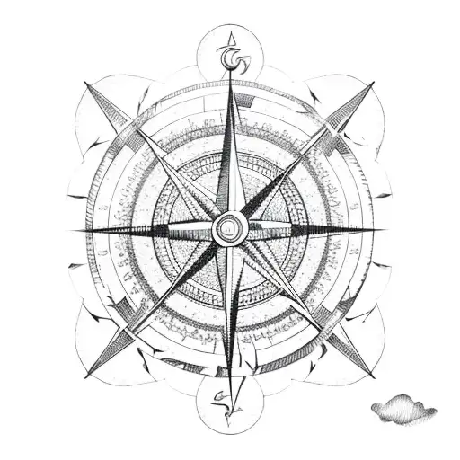 compass anchor lighthouse rope tattoo design idea