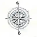 compass anchor lighthouse tattoo design idea