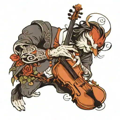 chick conducting orchestra  tattoo design idea