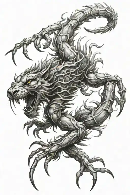 scorpion balance lion lion tattoo design idea
