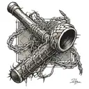 A baseball bat wrapped in barbed wire, symbolizing the client's dedication to both baseball and The Walking Dead tattoo design idea