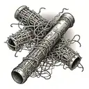 A baseball bat wrapped in barbed wire, symbolizing the client's dedication to both baseball and The Walking Dead tattoo design idea