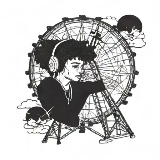 childish gambinos 3005 music video on the ferris wheel . tattoo design idea