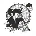 childish gambinos 3005 music video on the ferris wheel . tattoo design idea
