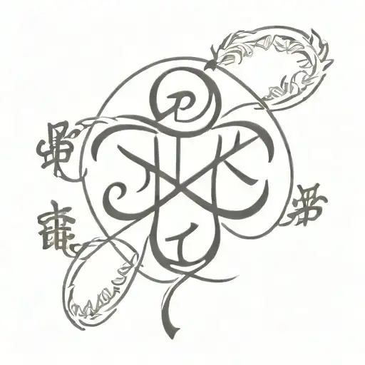 japenese  kanji never give up and black clover tattoo design idea