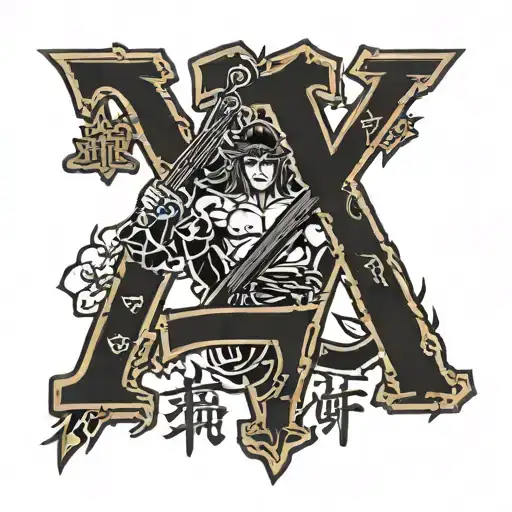 japenese  kanji never give up and black clover tattoo design idea