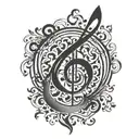 A combination of Persian calligraphy and musical symbols forming a unique design tattoo design idea