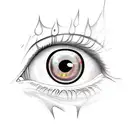 Eyes with fire and flames, murder psycho style tattoo design idea
