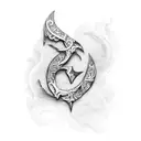 letter J N Z tattoo design idea