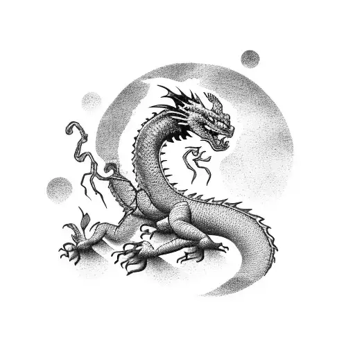 dragon bonsai tree tattoo design idea