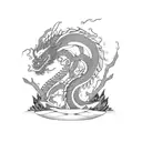 dragon bonsai tree tattoo design idea