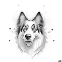 border collie tattoo design idea