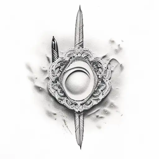 sheet of paper, with a quill pen and, spilled ink on it tattoo design idea