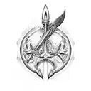 Poseidon's trident  tattoo design idea