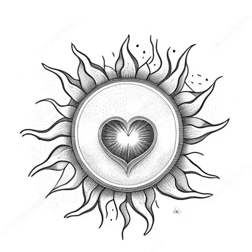 sun rays tattoo shading