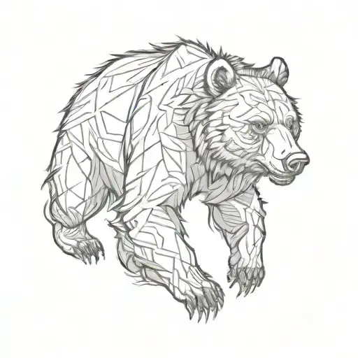 asiatic Black bear grad with claws tattoo design idea