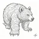 asiatic Black bear grad with claws tattoo design idea