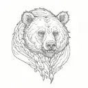 asiatic Black bear grad with claws tattoo design idea