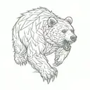 asiatic Black bear grad with claws tattoo design idea