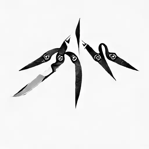 a pair of scissors runes shamanism tattoo design idea