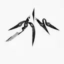 a pair of scissors runes shamanism tattoo design idea