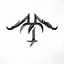 a pair of scissors runes shamanism tattoo design idea