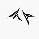 a pair of scissors runes shamanism tattoo design idea