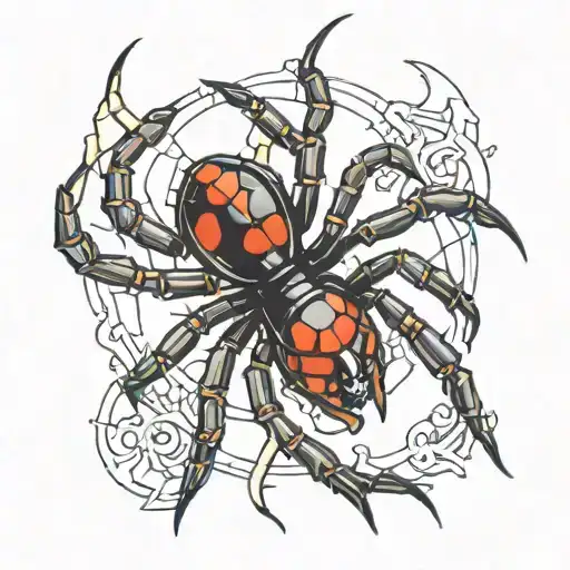 black widow spider tattoo design idea
