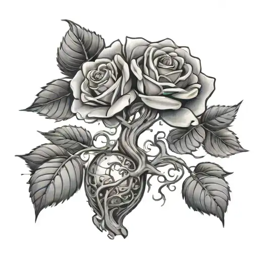 poison tree with rose tattoo design idea