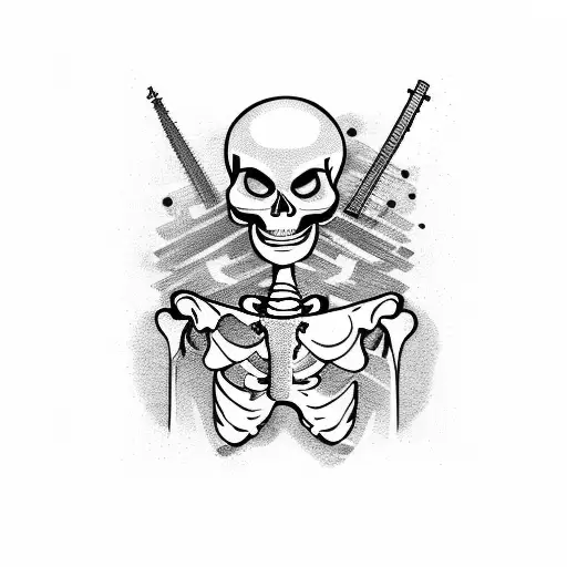 mariachi skeleton  tattoo design idea