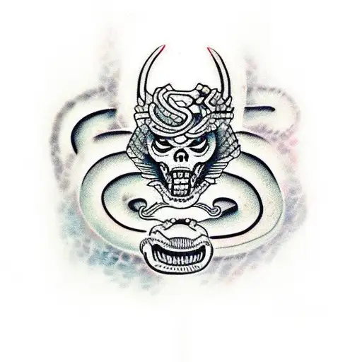mayan snakes tattoo design idea