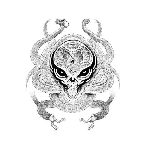 mayan snakes tattoo design idea