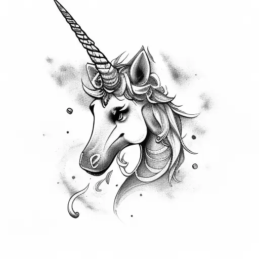 unicorn tattoo design idea