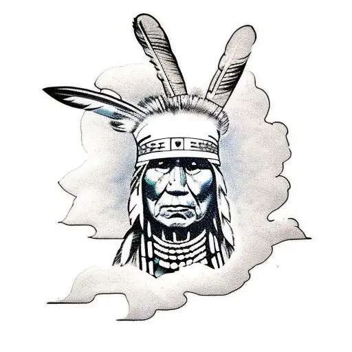 Native american warrior tattoo design idea