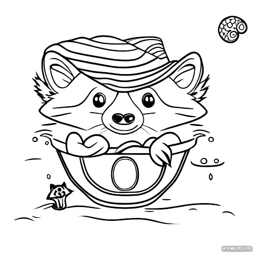 Racoon in a bathtub tattoo design idea