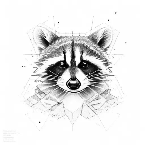 Raccoon traveller gamer tattoo design idea