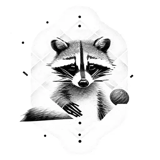 Two Raccoon Travel Cruise Ship Gaming tattoo design idea