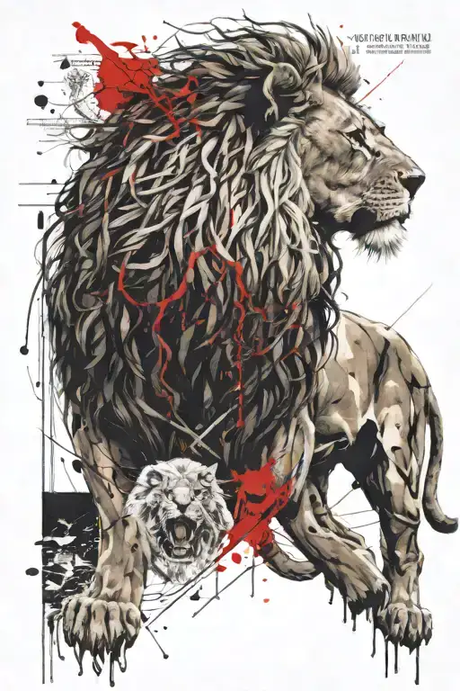 lion of judah, kabbalah sefirot, and golden ratio extending tattoo design idea