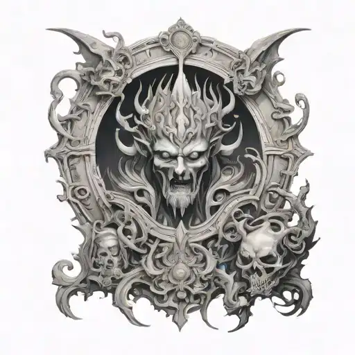 gates of the underworld Hades tattoo design idea